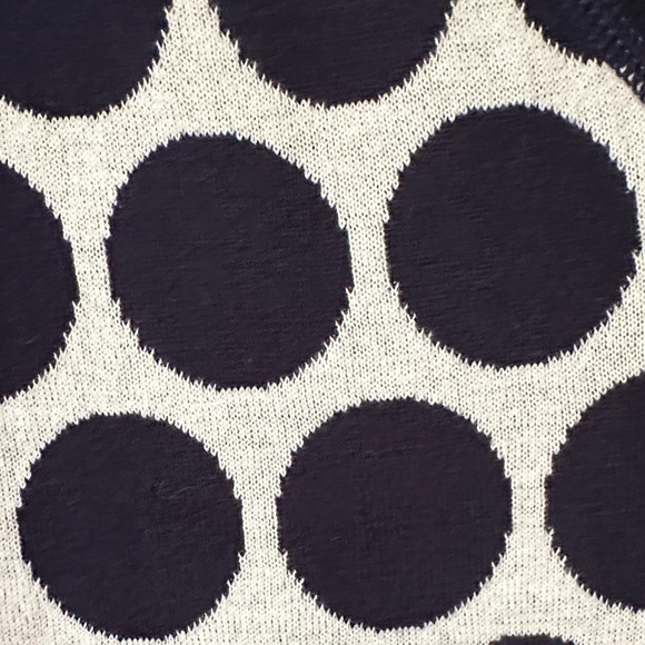 CAbi | Volley Reversible Navy and White Polka Dot Short Sleeve Pullover Sweater - Picture 8 of 16